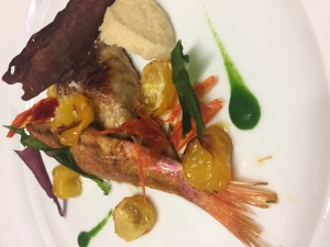 Filetto di triglia con foie-gras di mare